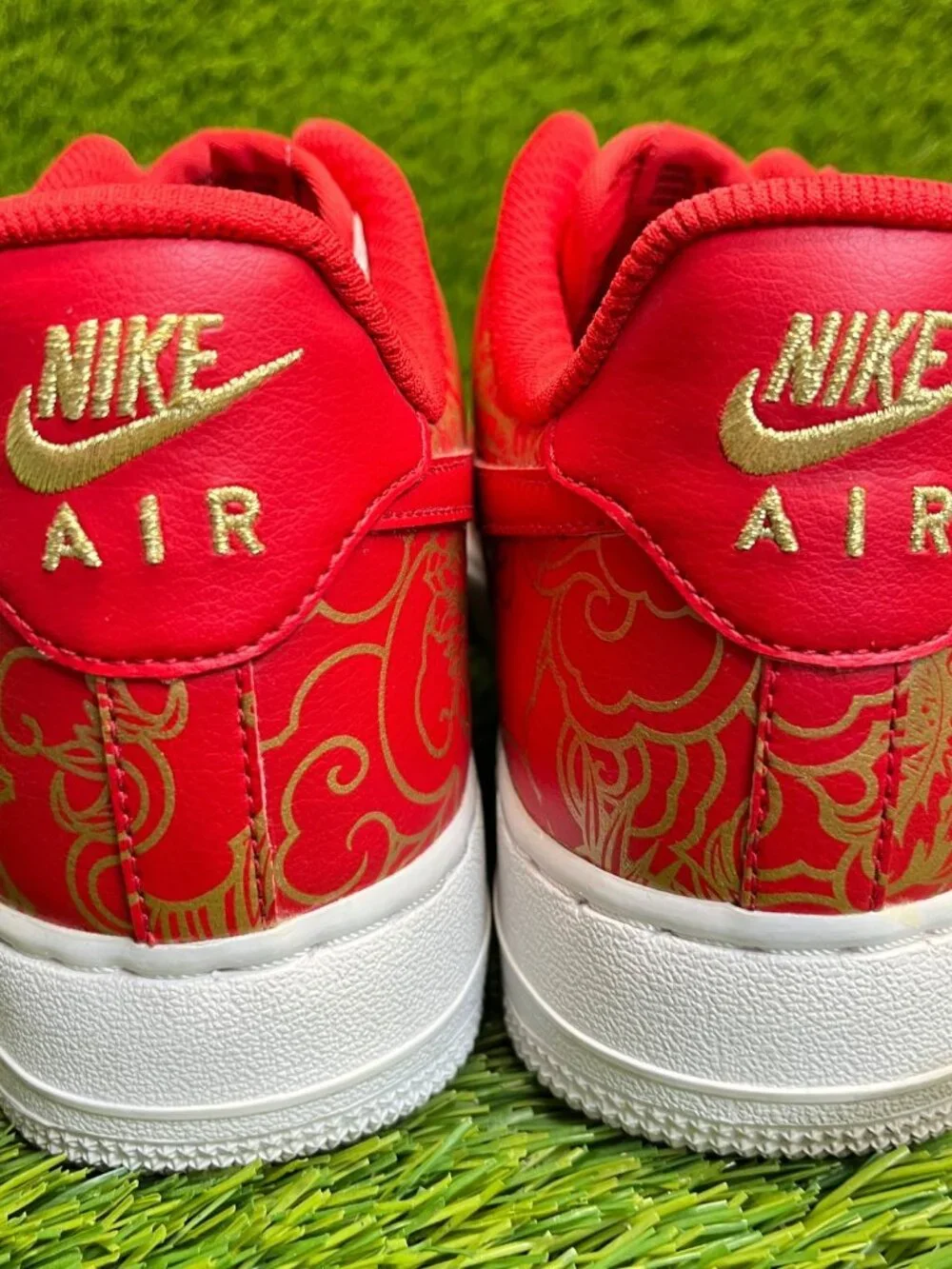 Nikeid Air Force 1 Chinese New Year Mens Size 7 Red Gold Athletic Shoes Sneakers - Picture 6 of 10
